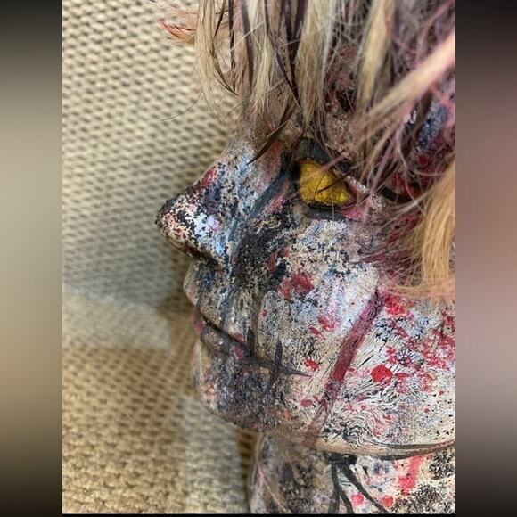 OOAK Creepy Halloween Doll Head, Haunted Dolls Head. Demon, One Of A Kind. - Picture 6 of 8